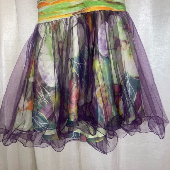 Cinderella Beaded Butterfly Print Party Dress Size 14 Tulle Skirt Fairycore - Picture 3 of 9